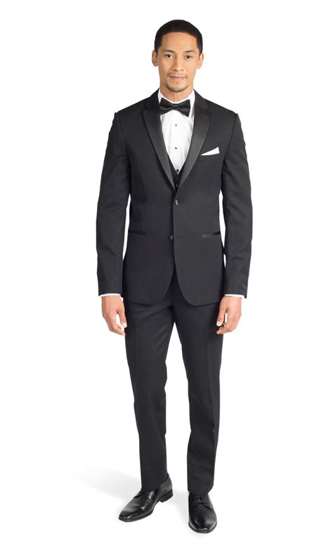 michael kors black affection tux satin trim lapel|Black Performance Tuxedo .